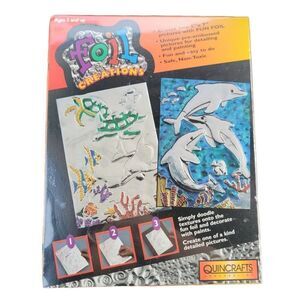 Vintage Foil Creations Dolphins Turtles & Fish #31000 Quincraft Corp USA Made